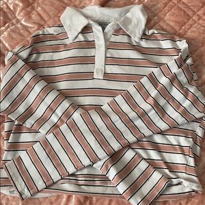cropped striped charlotte russe collared shirt